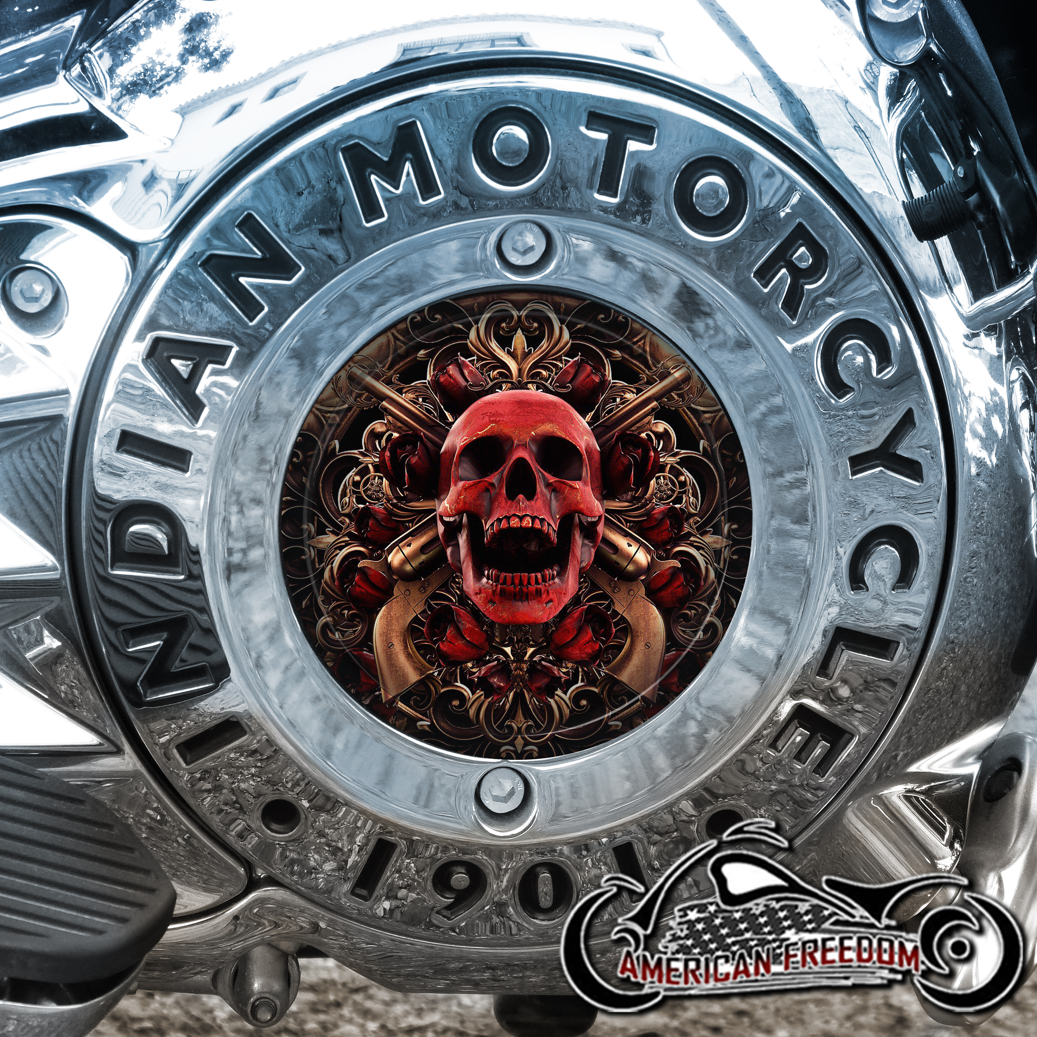 Indian Motorcycles Thunder Stroke Derby Insert - Red Skull Guns